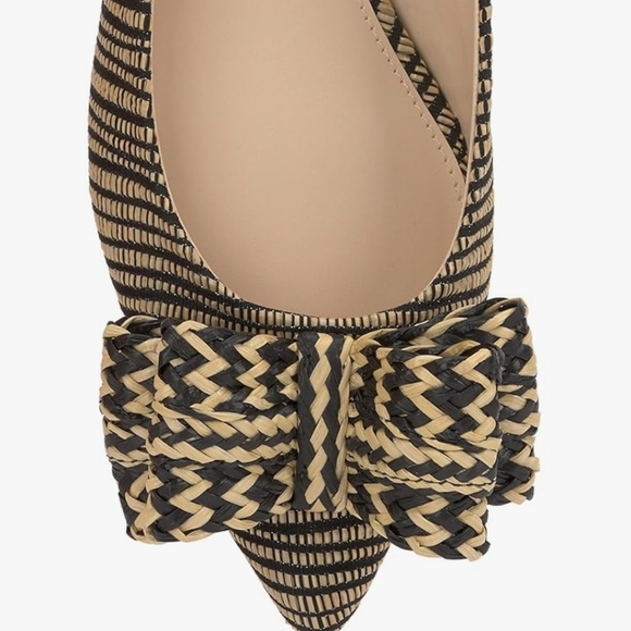 🖤🔹️Jessica Simpson🔹️ Black/natural Whirzle Bow Ballet Flats - Picture 6 of 7